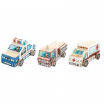 Set 3 masinute din lemn de construit si pictat Rescue Vehicles Cars (DIY)